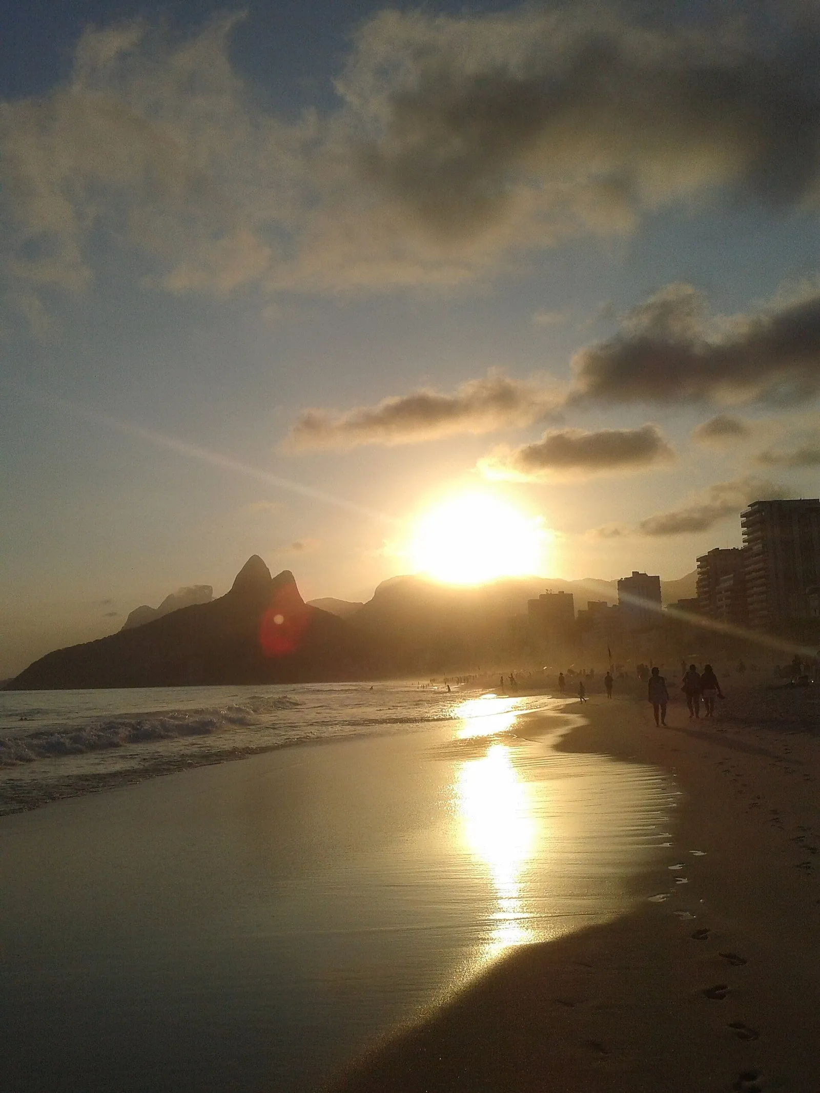 Ipanema beach busy with people, Rio de Janeiro