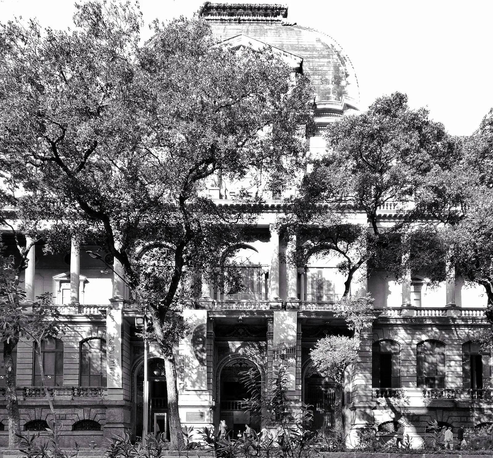 MNBA frontal view with ornamented facade and arcade