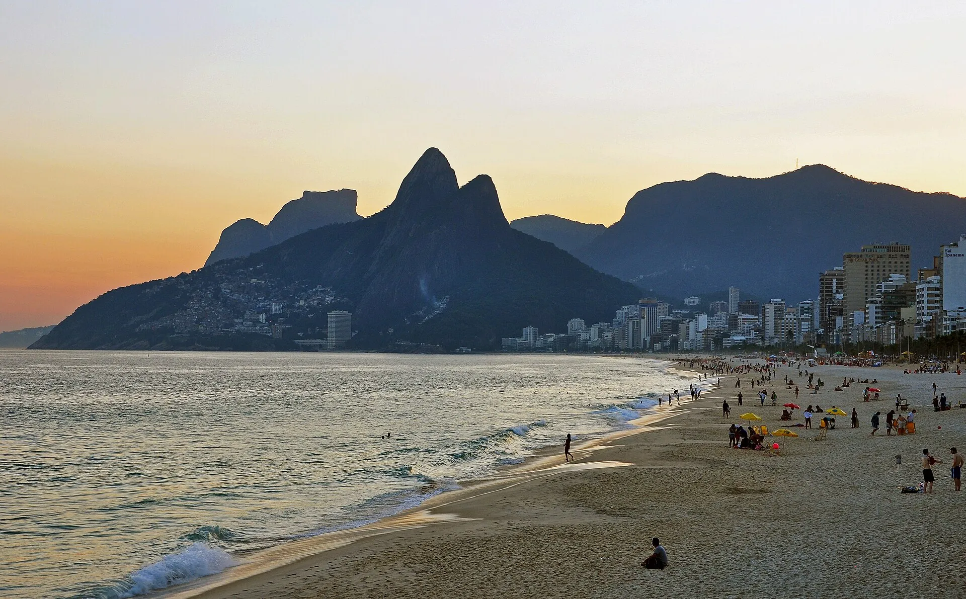 Ipanema beach at golden hour — about ADV