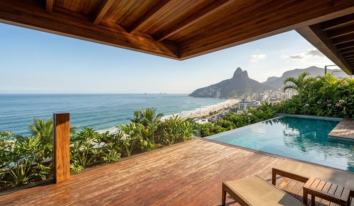 Luxury house in Rio de Janeiro with infinity pool overlooking Ipanema beach — list with ADV