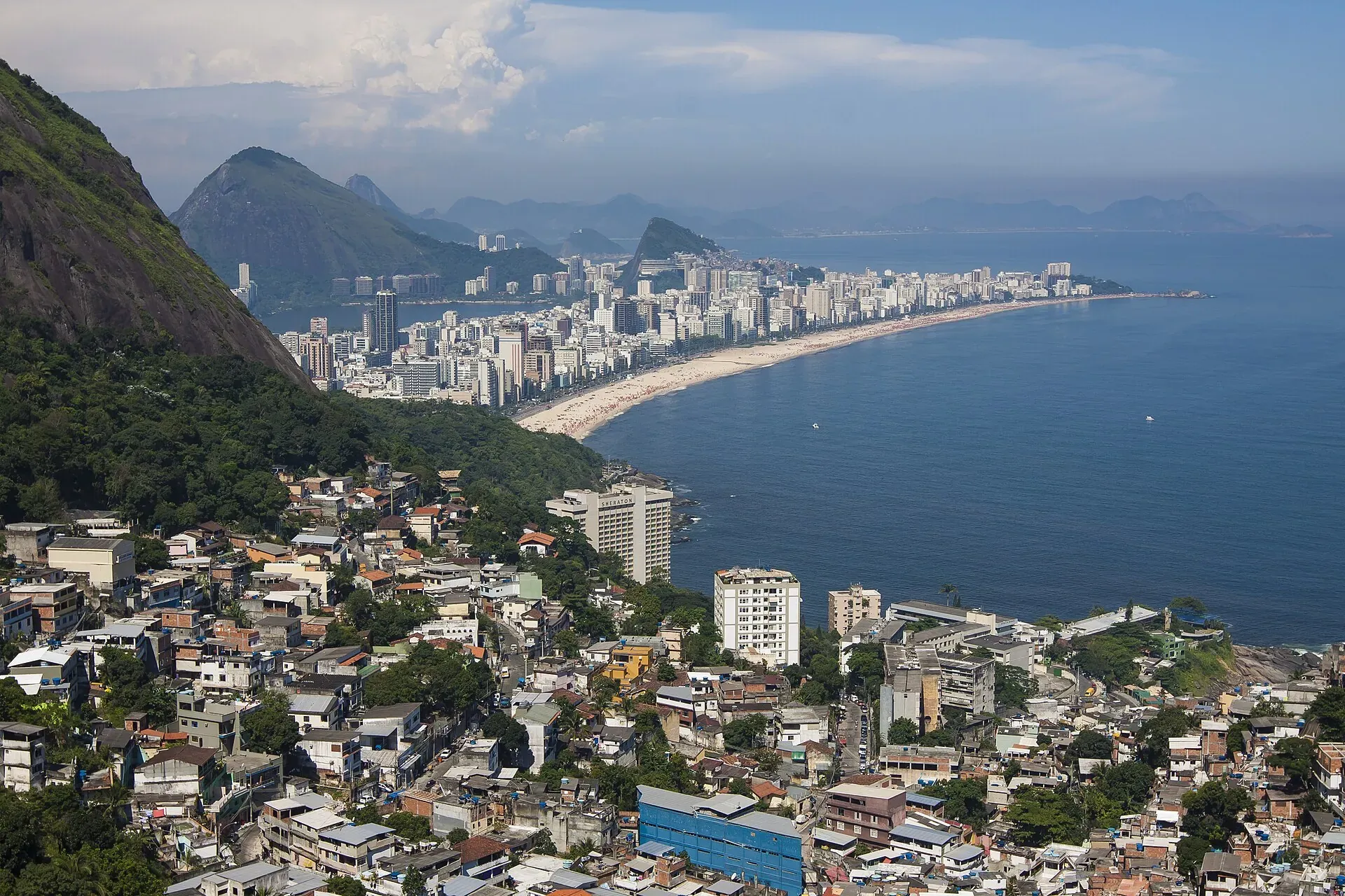 Aerial view of Ipanema beach and the Rio de Janeiro South Zone